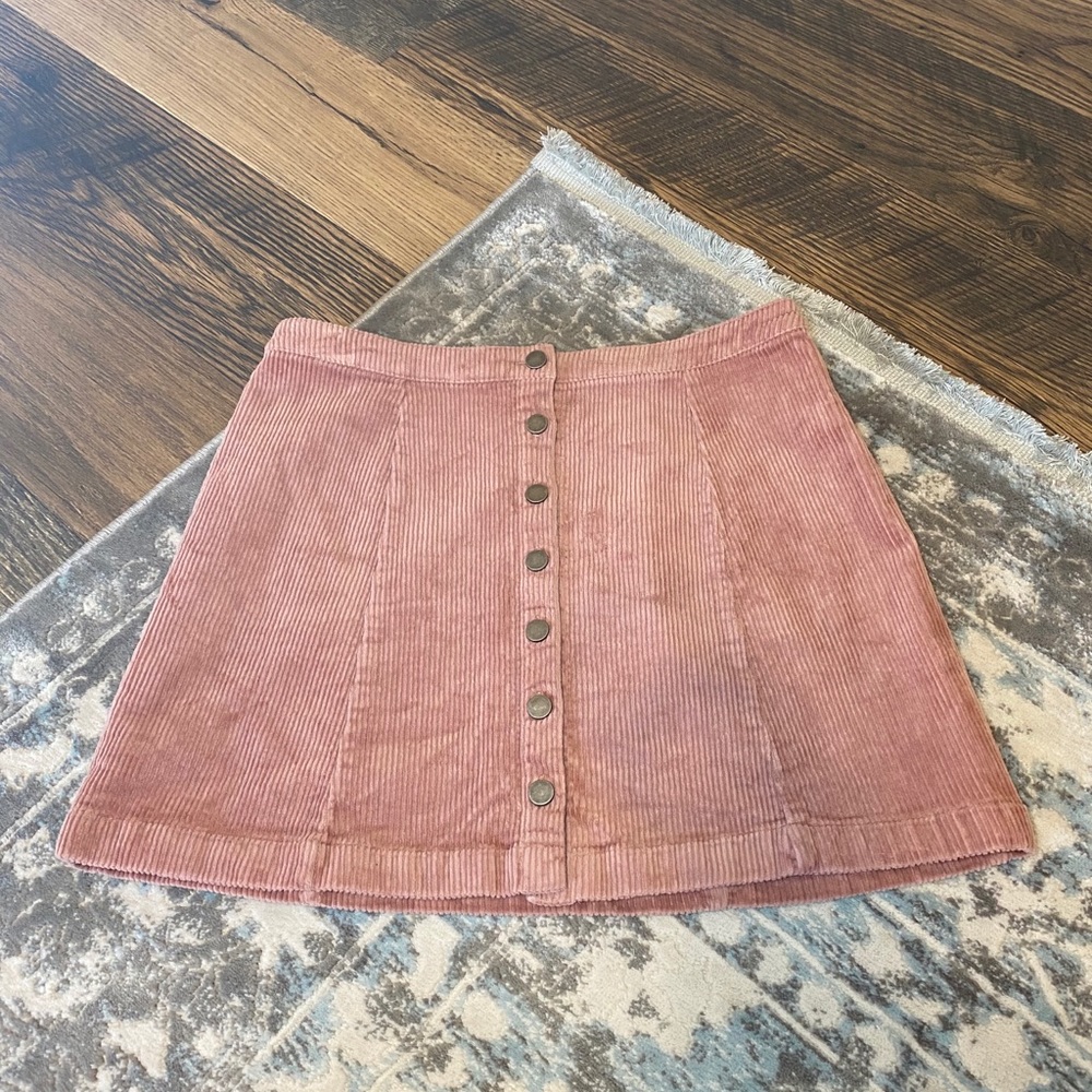 Pink Corduroy Skirt